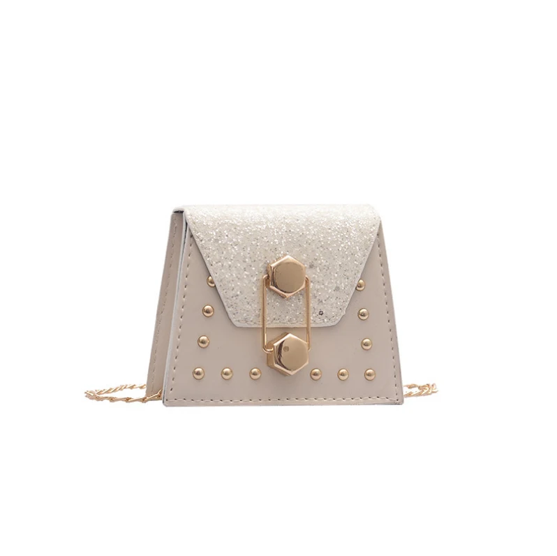 Новые модные женские маленькие квадратные сумки с заклепками и цепочкой|Сумки