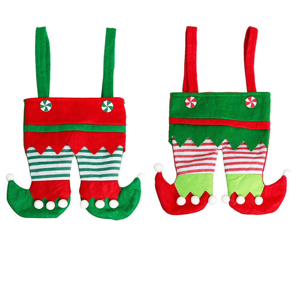 

Christmas Decorations Santa Claus Pants Candy Bags Wine Bag Xmas Tree Hanging Ornaments New Year Christmas Decoration For Home