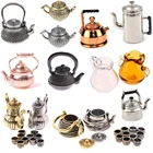 112 Миниатюрные аксессуары для кукольного домика, мини металлический чайник, имитация мебели, чайный горшок, кухонные модели, игрушки для украшения кукольного дома