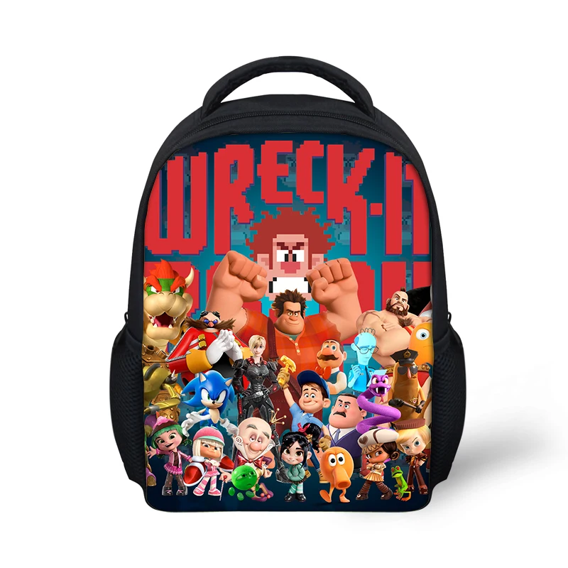 Kindergarten Kids Backpack Wreck-It Ralph Pattern Babies School Book Bags Cartoon 3D Anime Design Boys Girls Small Bags