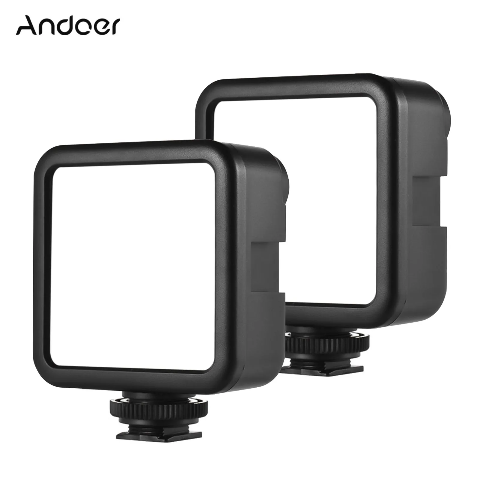 

Andoer W49S Mini LED Video Light 5600K Dimmable 5W With 3 Cold Shoe Mounts Pack of 2pcs Photography Lighting Video Light