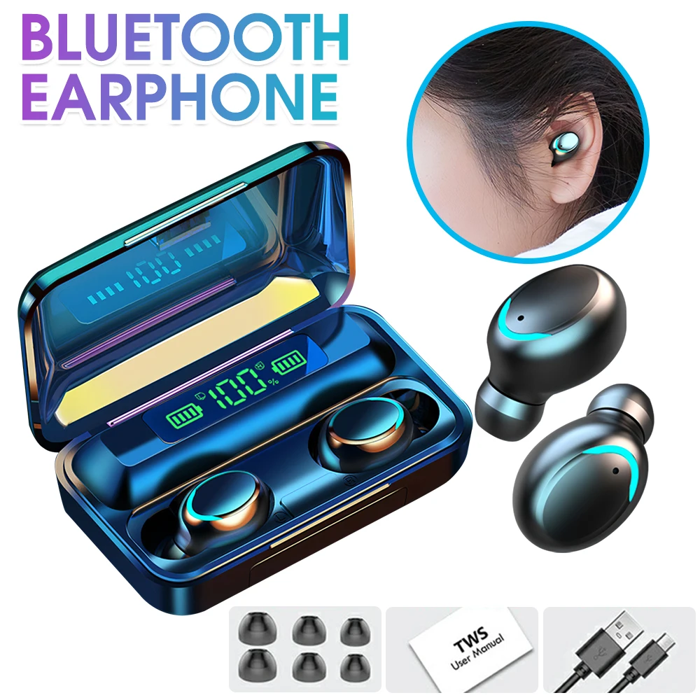 

Bluetooth-стереонаушники V5.1 с сенсорным управлением и зарядным футляром