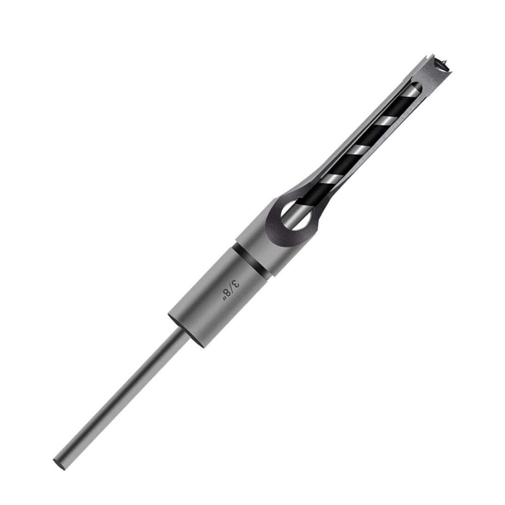 

5PCS Square Bit Drill Bit Set Woodworking Bit Mortising Chisel Silver + Black