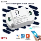 Умный переключатель Tuya, 5 шт., Wi-Fi, 10 А, таймер, беспроводные переключатели, автоматизация умного дома, голосовое управление, работа с Alexa, Google Home