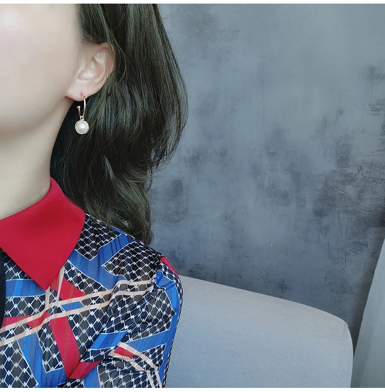 

Korean Fashion Pearl Gold Earrings for Women Clip on Earrings 2021 Trends Women Jewelry for Gift Dangle Earring