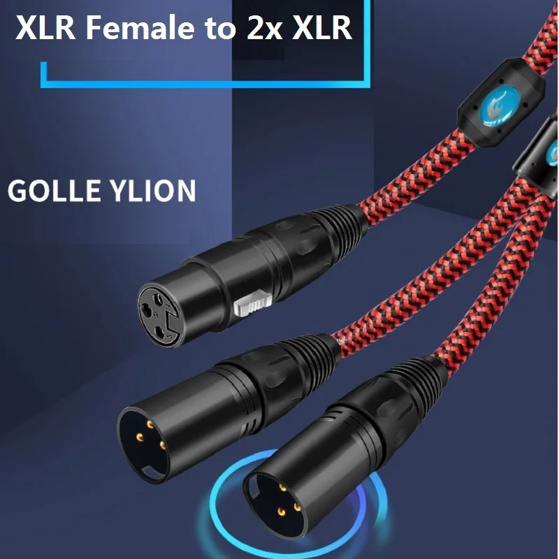 Аудиокабель XLR мама двойной папа для микрофона усилитель микшер предусилители
