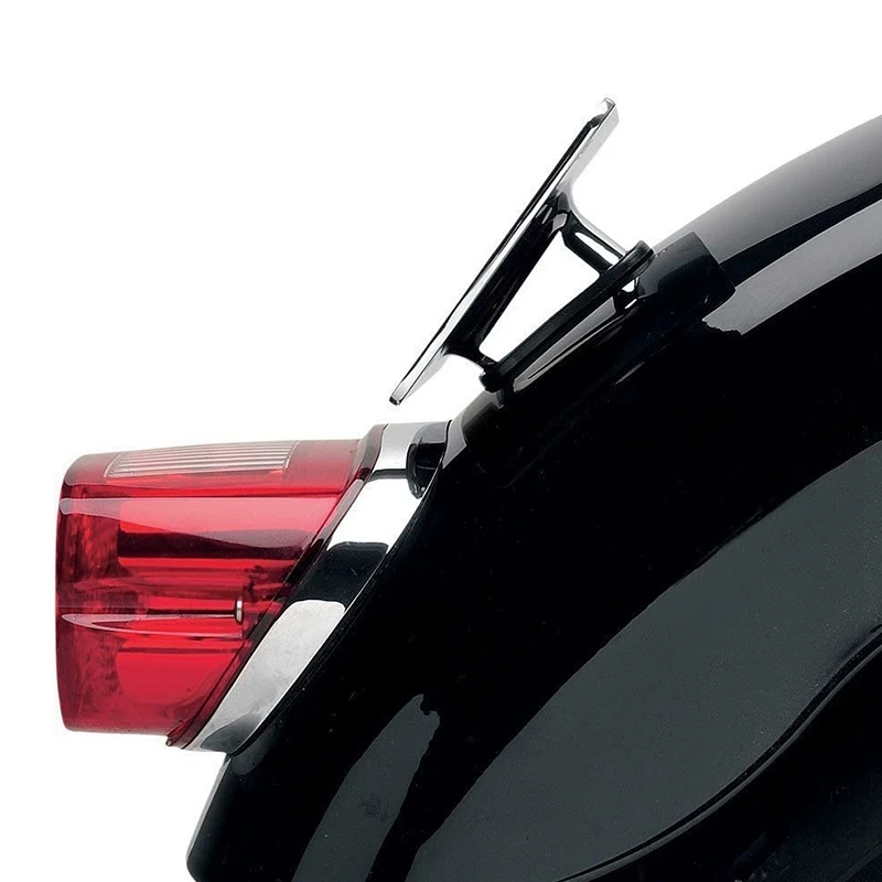 

Matte Black 3 Holes Laydown License Plate Mounting Bracket Kit Holder for Big Twins Softail Dyna Sportster XL