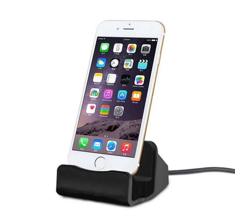 Черный Док-станция IOS зарядная подставка для Apple IPhone 11 Pro Max XS XR X 7 8 6S Plus док-станция для телефона Usb зарядное устройство держатель - Цвет: Черный