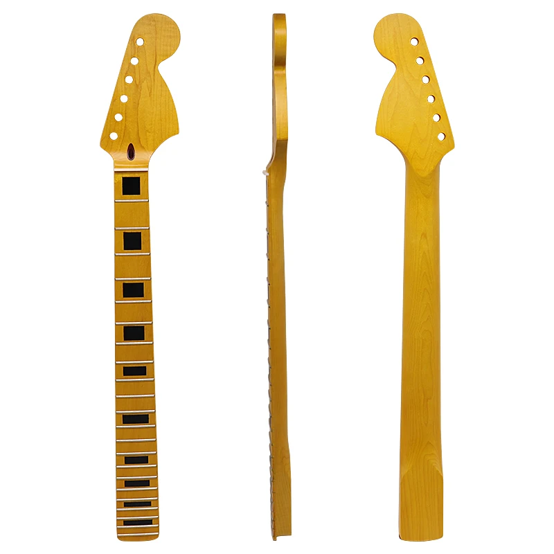 st gitarre neck gelb elektrische gitarre neck kleine kopf kanada maple st neck 22 bünde matte finish strat gitarre hals free global shipping