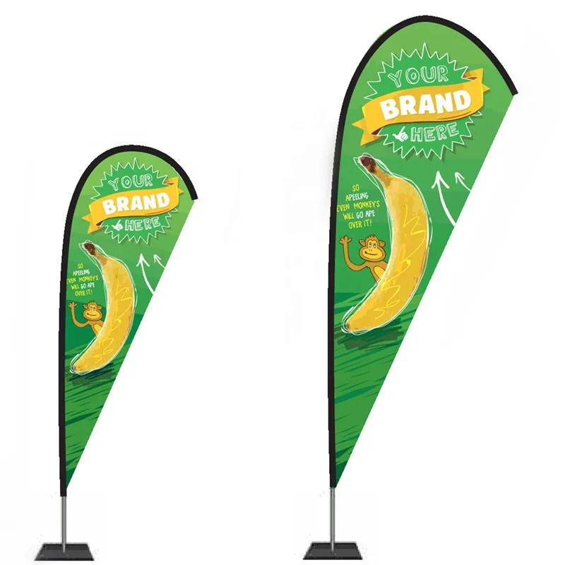 Полиэстеровый наружный рекламный пляжный флаг с логотипом на заказ