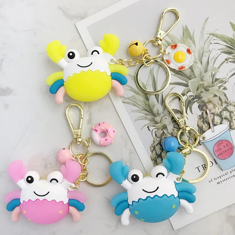 

Diy Metal Pendant Key Chain Bag Hanging Decoration Wholesale Keyring Gift Cute Fashion Personality Simple Cartoon Crab Keychain