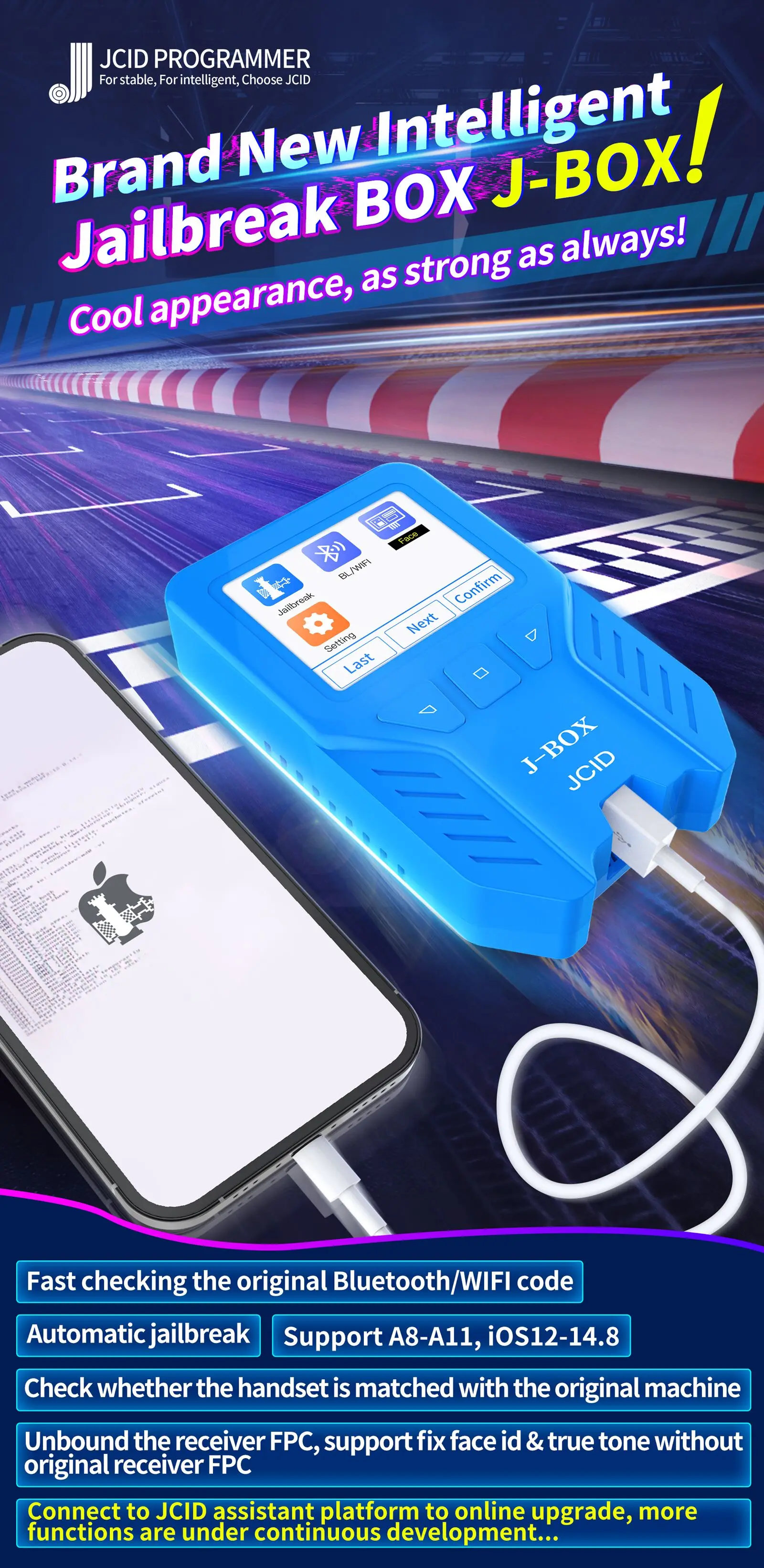 JBOX jail break box jcid Programmer for bypass ID &amp icloud Password iphone 11P 11PM truetone repair without original screen |