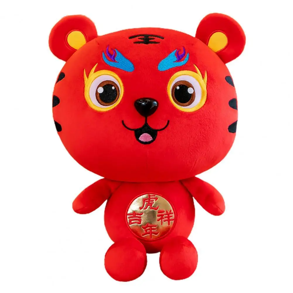 

Lovely Tiger Mascot Doll Fine Workmanship Blessing Chinese New Year Decoration Gift Soft PP Cotton Zodiac Tiger Plush Toy Gift