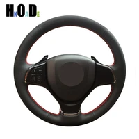 hand stitched steering wheel cover diy black artificial leather car steering wheel covers for suzuki alivio 2015 2016