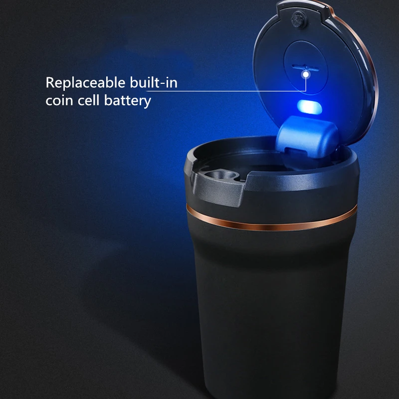 Портативный пепельницы для авто синий светодиодный светильник мусора хранения