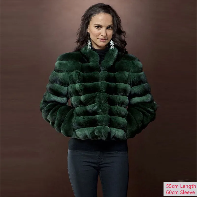 FURSARCAR 2021 Luxury Real Rex Rabbit Fur Coat Winter Women Design Genuine Natural Rabbit Fur Long Jacket Plus Size Outwear