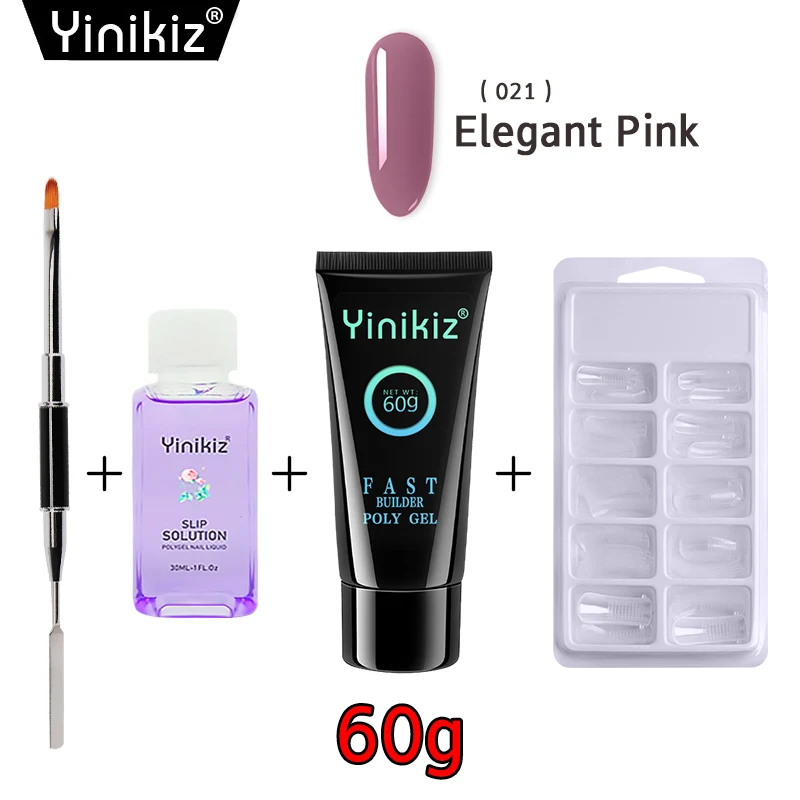 Yinikiz поли гель 60 г лак для ногтей полигель УФ быстрое наращивание Камуфляж Светодиодный УФ Лак Кисть для ногтей - Цвет: S721