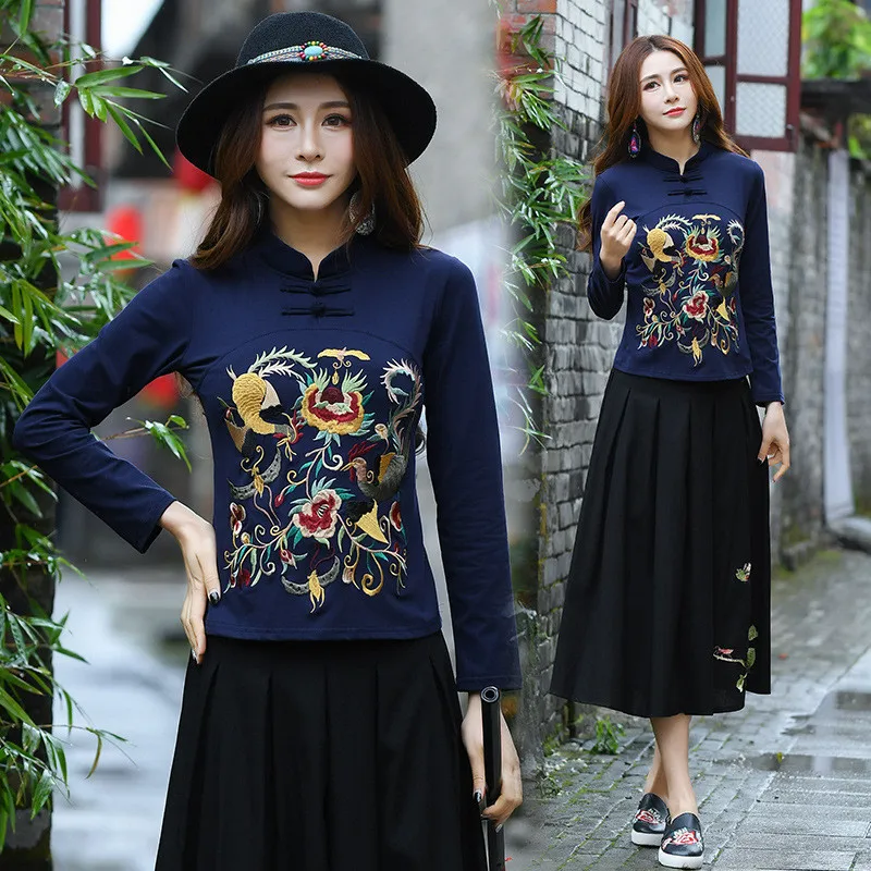 Женская футболка с вышивкой в стиле Харадзюку | одежда