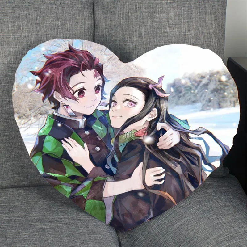 Изготовленный На Заказ Kimetsu без Yaiba наволочка с аниме сердцем Форма Подушка на