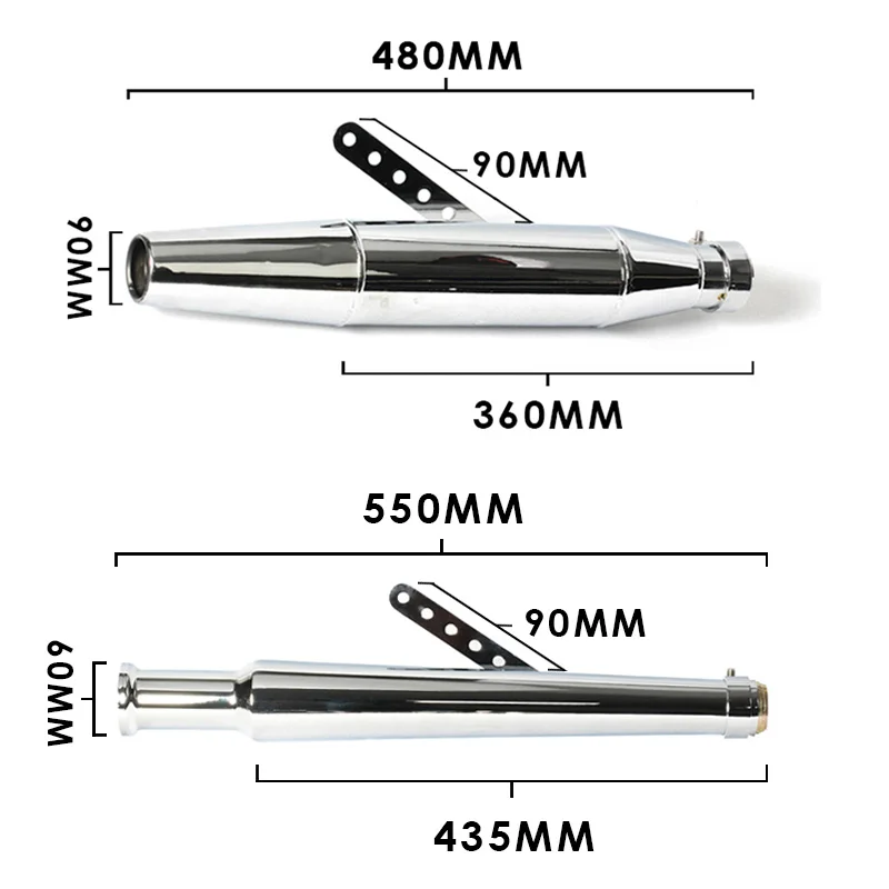 Универсальный глушитель выхлопной трубы мотоцикла 35 мм винтажный задний