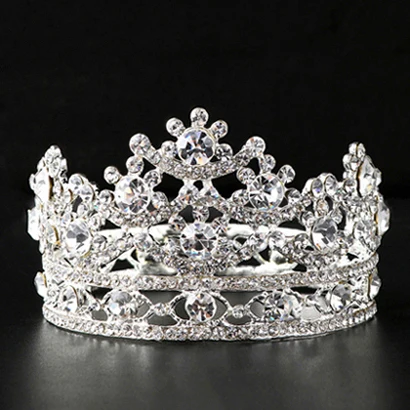 model 1 TDQUEEN, круглые свадебные диадемы и короны, покрытые серебром и золотом, свадебные аксессуары для волос для женщин - Окраска металла: model 1