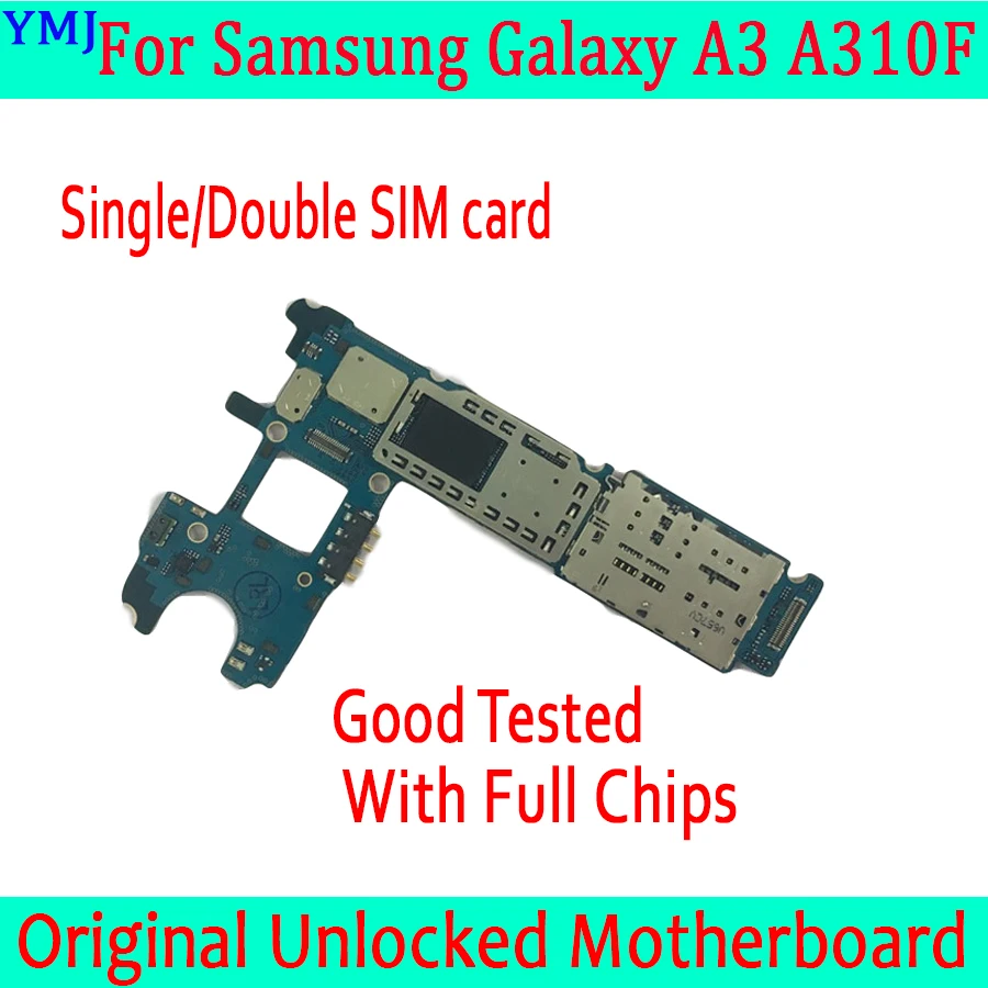 Одна Sim карта для материнской платы Samsung Galaxy A3 A310F 100% оригинальная