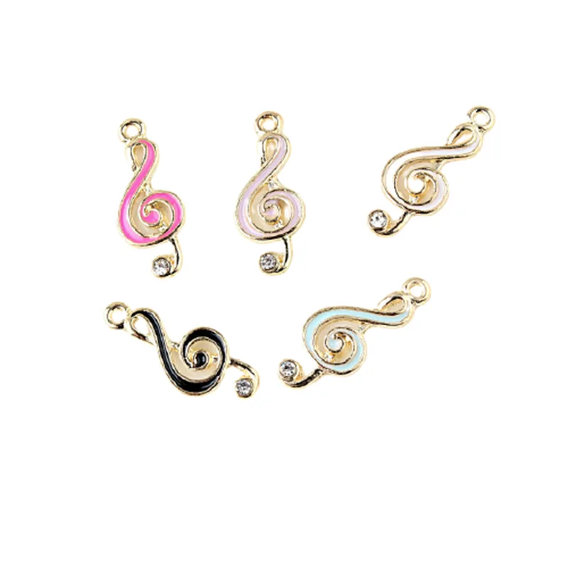 

9*22MM 60Pcs Glazing Alloy Music Note Earring Necklace Pendants Jewelry Charms Making Findings Fittings Accessories