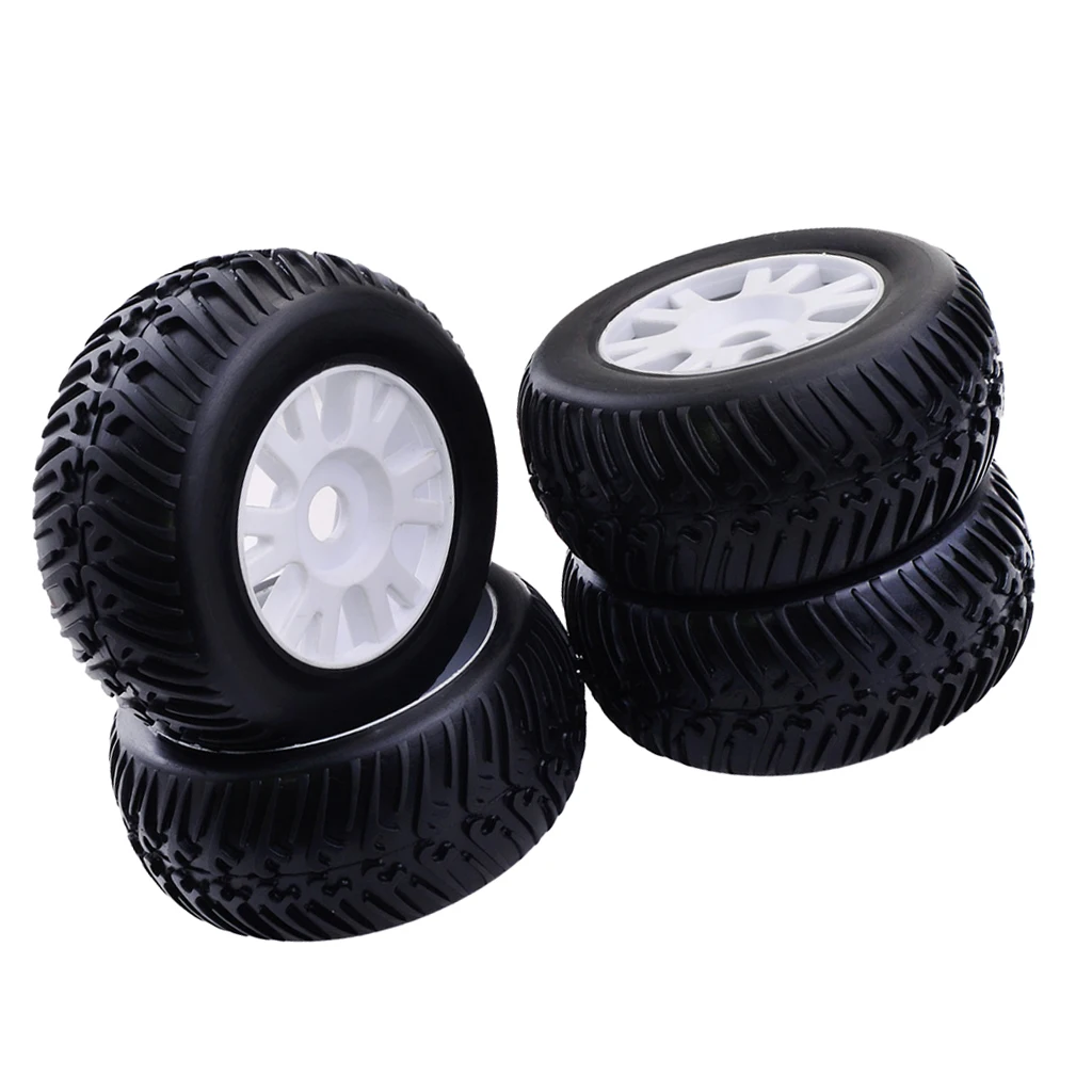 

4Pcs 1/8 Scale 17mm Wheel Tyres Tires with Hub Rims 4Pcs for Redcat HPI HSP
