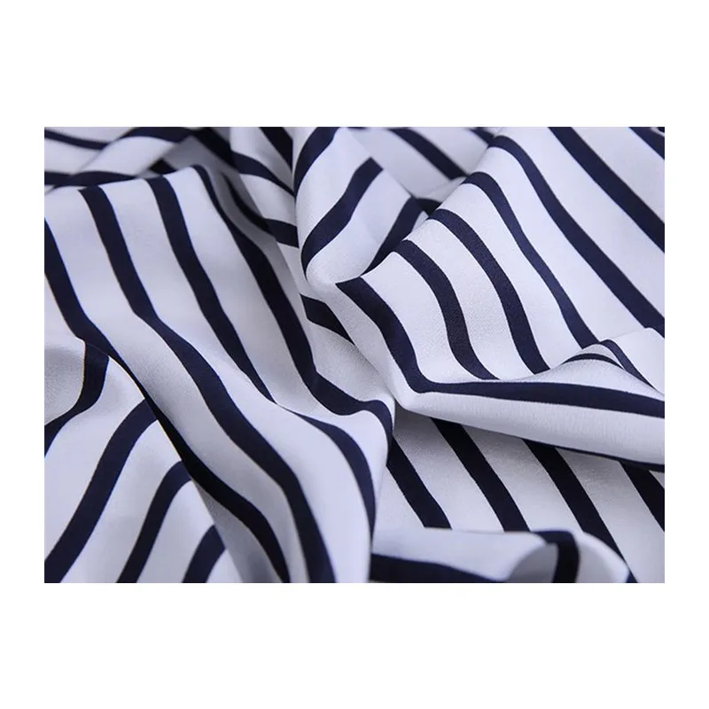 

100% mulberry silk heavy crepe fabric cloth 26mm 140 cm wide stripe printed clothing shirt dress fabric alibaba express
