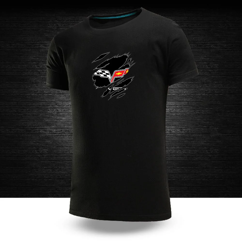 

Corvette Logo 2021 Summer Men New T Shirt For Men O-Neck Tee Short Sleeve Plain T-Shirts Casual Summer Tee Tops