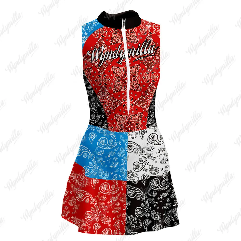 

Female Cycling Triathlon Skinsuit Skirt Cycling Skirt Bike sleeveless Outfit Dress Breathable Lycra Maillot Vestidinho Run Skirt