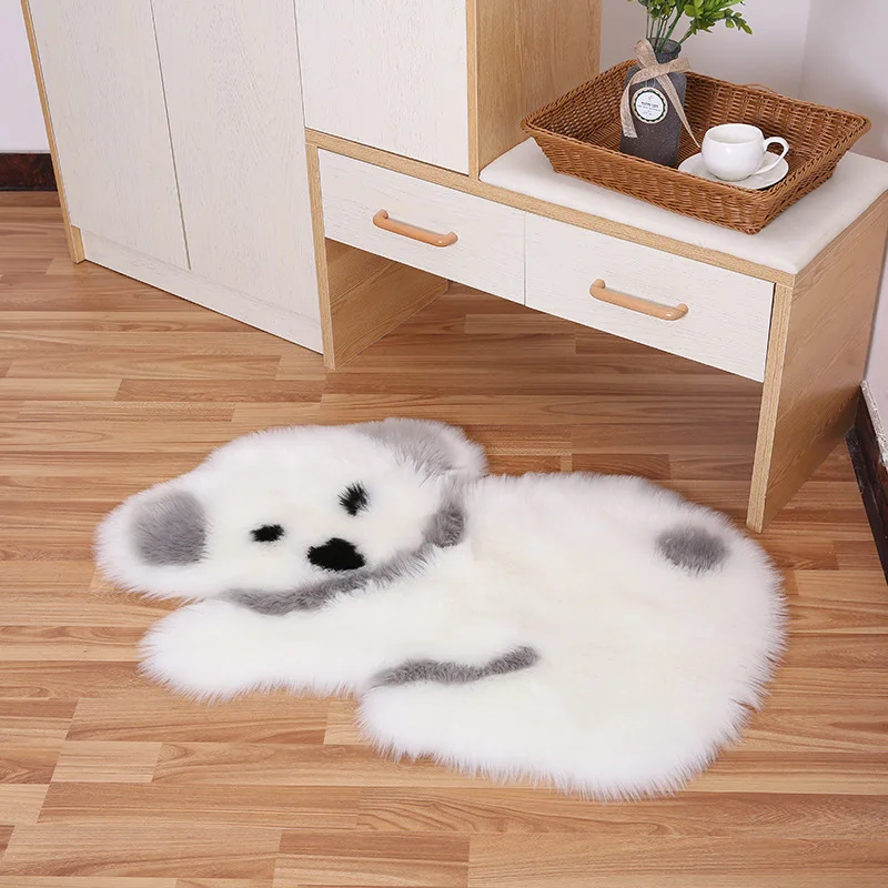 Fluffy Thick Carpets Cartoon Koala Panda Long Plush Rug Bedroom Decor Area Rugs Anti-slip Artificial Wool Kids Room Floor Mat
