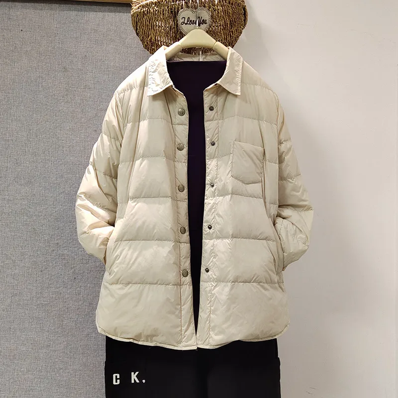 New Women Elegant Down Jacket White Duck Down Jackets Autumn And Winter Warm Coats Female Outwear