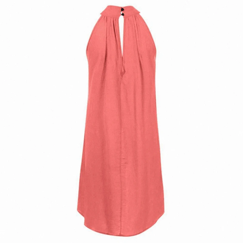 Женское однотонное асимметричное платье размер M цвет арбуз красный|Женские