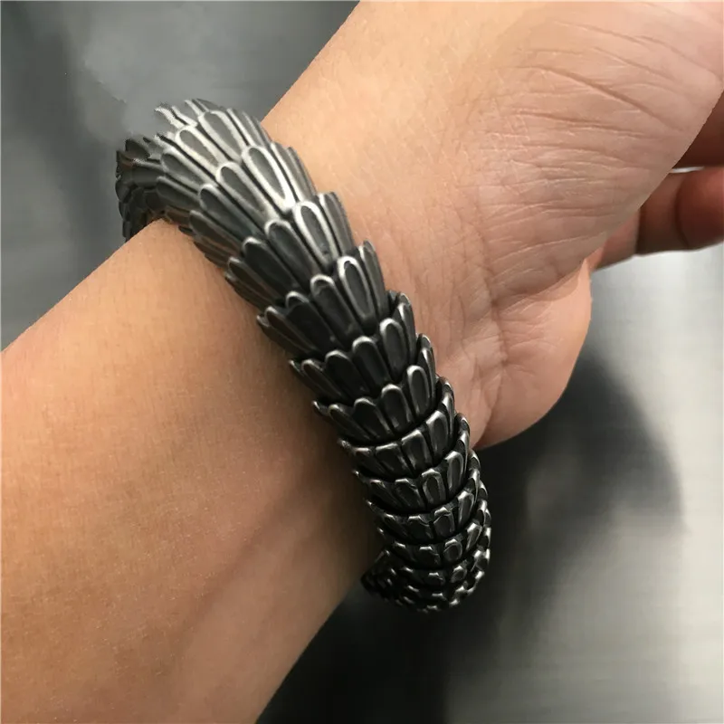 Локомотив Dragon Scale титановая сталь ретро браслет в китайском стиле хип-хоп черный