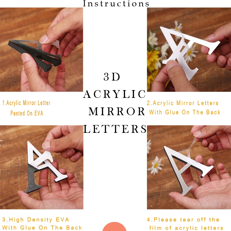 Акриловые синие буквы 3D зеркальная Настенная Наклейка домашнее украшение