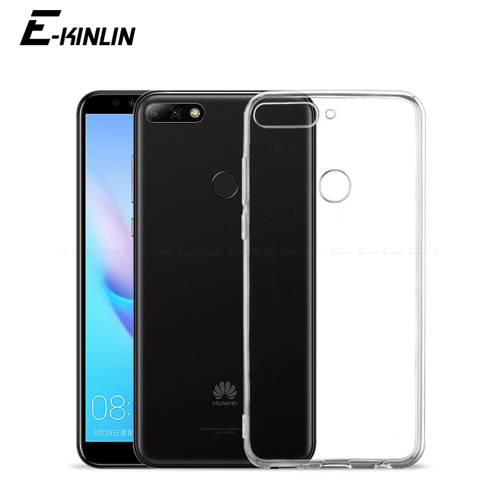 Прозрачный силиконовый чехол накладка для HuaWei Y5 Y6 Y7 Y9 Pro Compact Lite Prime 3 2019 2018 GR5 2017