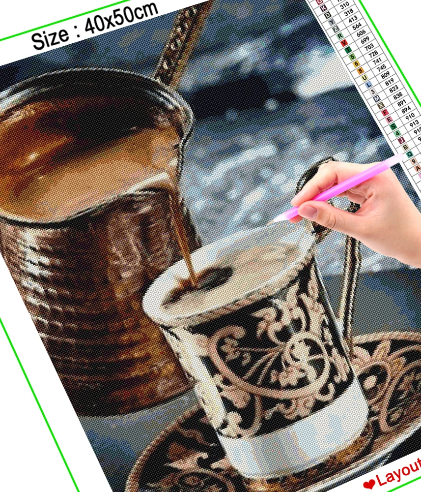 HOMFUN Full Drill Diamond Painting &quotCoffee landscape&quot DIY Picture Of Rhinestone 5D Embroidery Cross Stitch Decor | Дом и сад