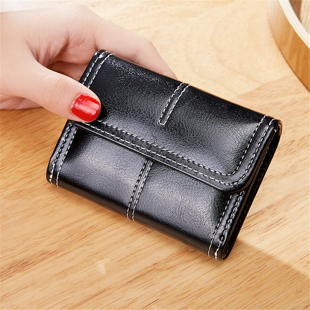 

Fashion Credit Card Holder Wallet Case Pu Leather Business Card Holder Coin Purse Female Hasp Mini Clutch For Girl Ladies Wallet
