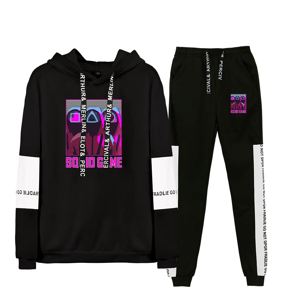 

print Kpop Squid Game Sweatshirt Sets Winter 2021 New Logo Cool Pullovers+loose Pant 2021 New Hip Casual Sport Stylish