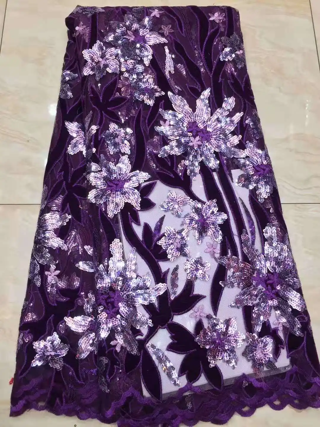 

New Arrival Lace Fabric Stretch Sequin Velvet Lace Soft Nigerian Velvet Lace Fabric for Wedding Party fj36031