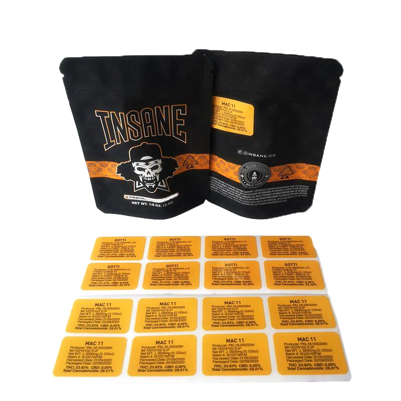 

10*12.5 CM Cool Skeleton Smell Proof Bags Vape Packaging For Dry Herb Tobacco Mylar Zipper Bag With Stickers Thick Pouches