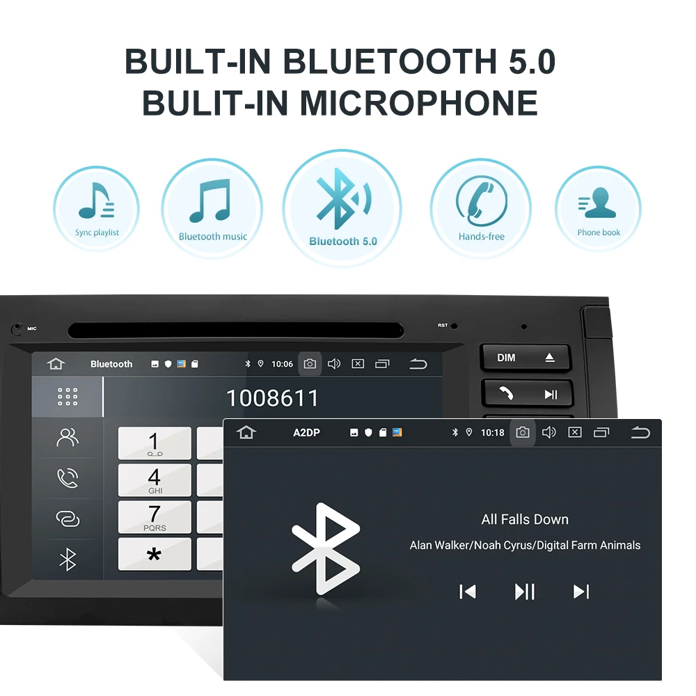 Автомобильный мультимедийный плеер Isudar PX6 1 Din Android 10 GPS DVD Авторадио для BMW X5 E53 4 Гб