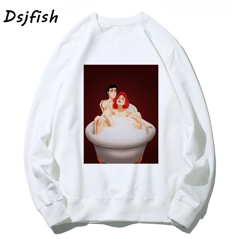 Винтажные толстовки с капюшоном для женщин Ariel Eric забавные модные девочек и