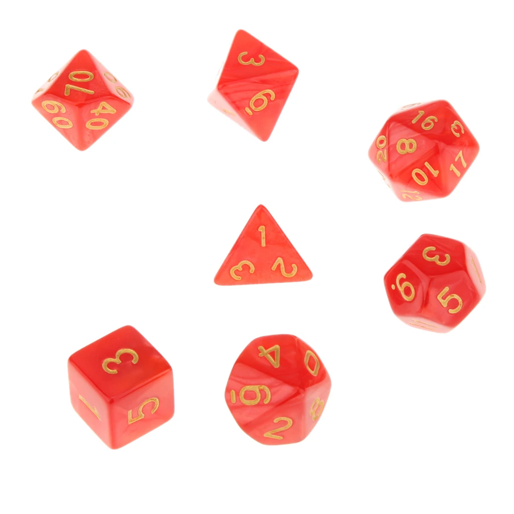 7 шт. Multisided Акриловые Игральные Кости D4-D20 Настольная игра игрушка |