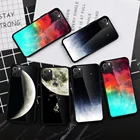 Чехол из закаленного стекла с рисунком для IPhone XR XS 12 11 Pro MAX X 7 8 Plus, симпатичный чехол-бампер из ТПУ с изображением звездного неба для IPhone 13 Pro Max 6s