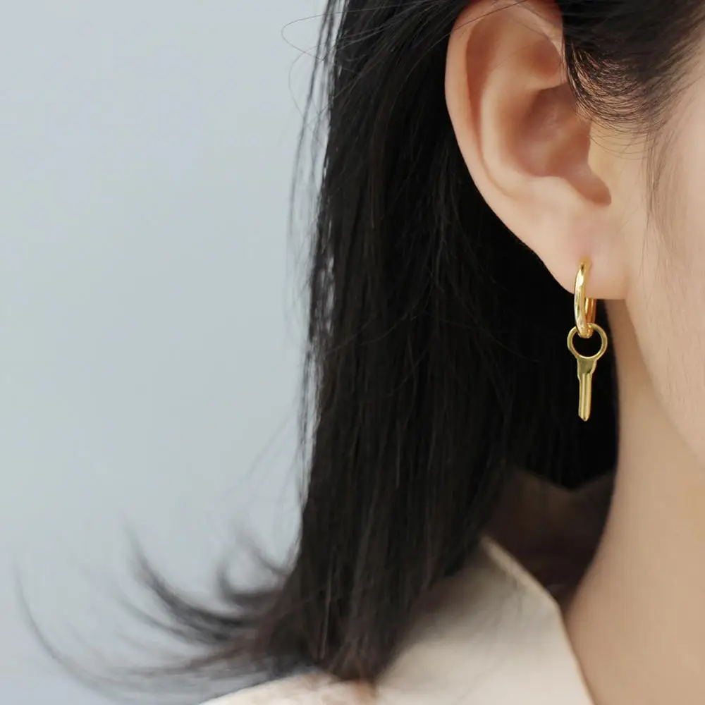 Серьги из стерлингового серебра 925 пробы модные крутые серьги с геометрическим