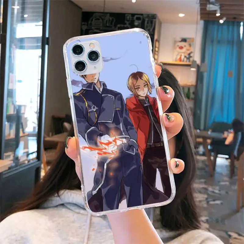 

Fullmetal Alchemist FMA Brotherhood Phone Case Transparent for iPhone 6 7 8 11 12 s mini pro X XS XR MAX Plus cover funda shell