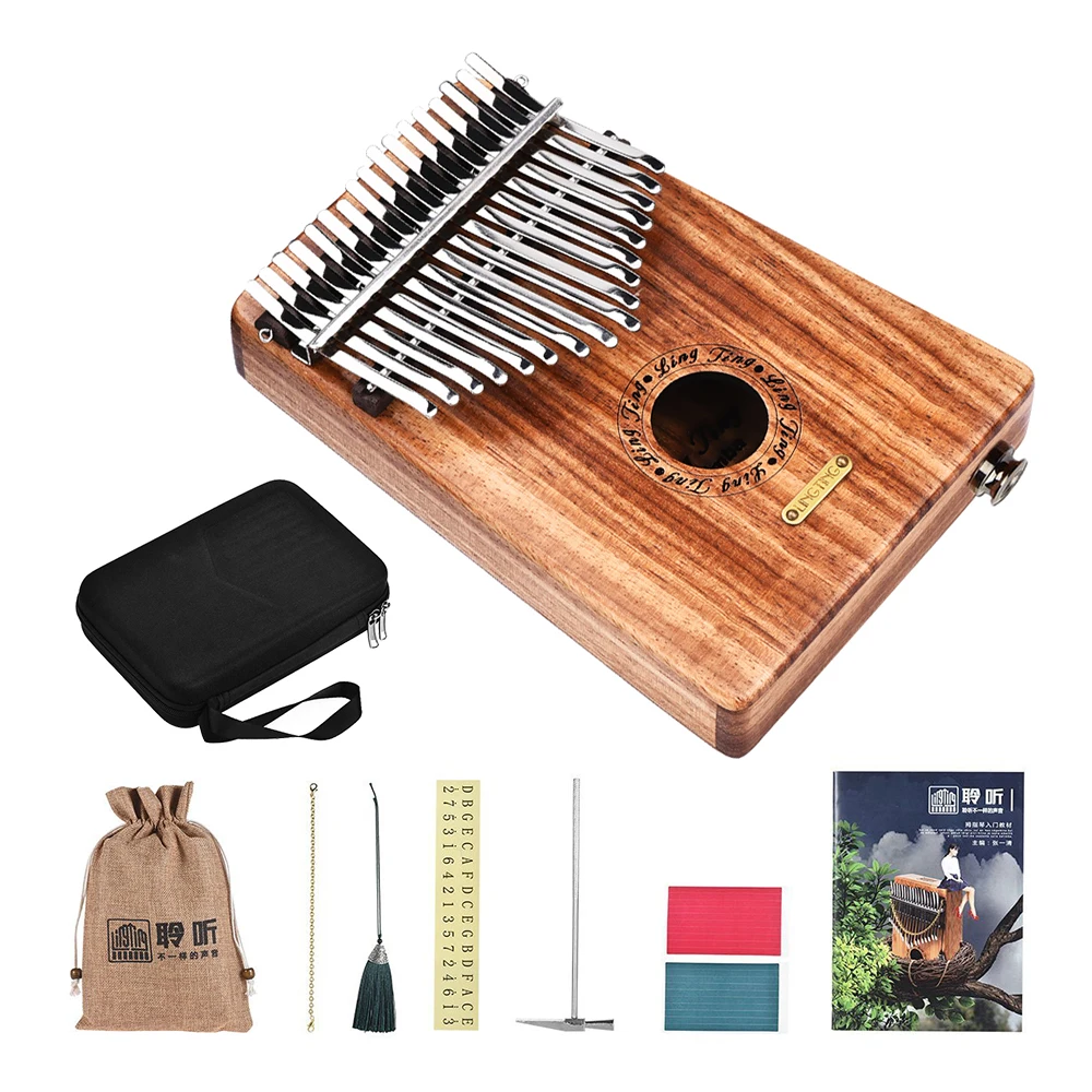 LINGTING K17YEQ 17 клавишное портативное пианино для большого пальца Kalimba Mbira сандаловое
