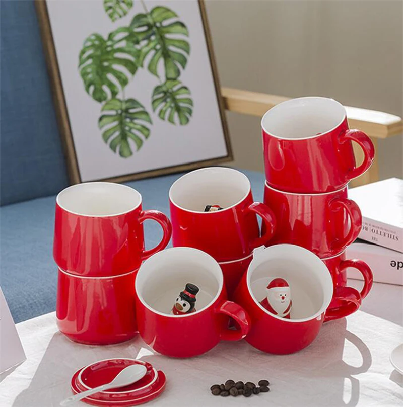 Рождественская кружка для кофе молока завтрака снеговик Санта-Клаус мультяшная
